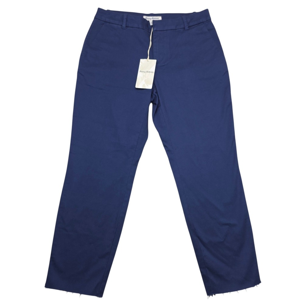 Tommy Bahama Boracay Ankle Pants Navy Blue Frayed Hem Chino Size 6